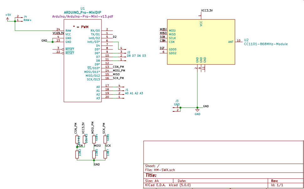 HM-LC-SWX-SM HomeMatic Arduino CC1101 Schaltplan